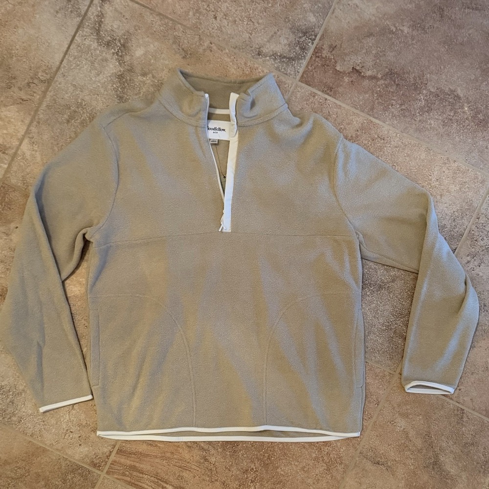 Goodfellow & Co Men's Tan Polar Fleece Mock Neck 1/2 Zip Sweatshirt Sz L NWT